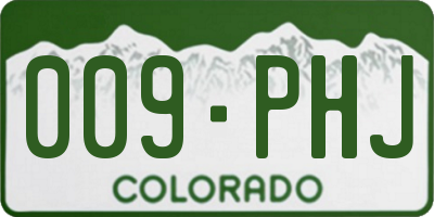 CO license plate 009PHJ