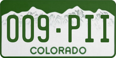 CO license plate 009PII