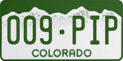 CO license plate 009PIP