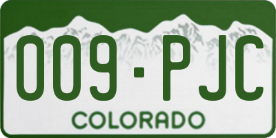 CO license plate 009PJC