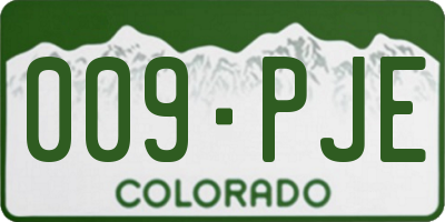 CO license plate 009PJE