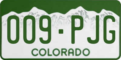 CO license plate 009PJG