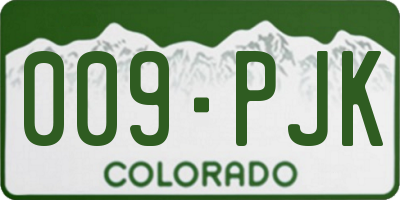 CO license plate 009PJK