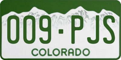 CO license plate 009PJS