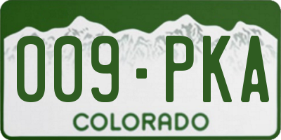 CO license plate 009PKA