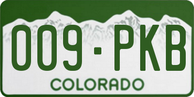 CO license plate 009PKB