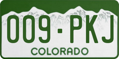 CO license plate 009PKJ