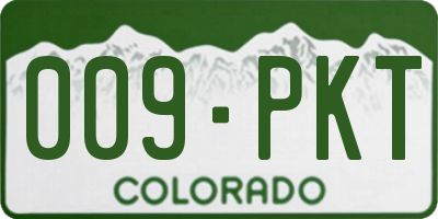CO license plate 009PKT
