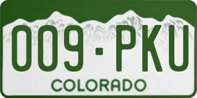 CO license plate 009PKU