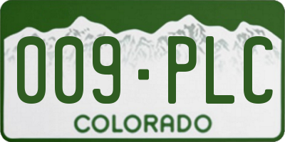 CO license plate 009PLC