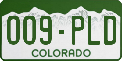 CO license plate 009PLD