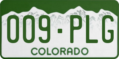 CO license plate 009PLG