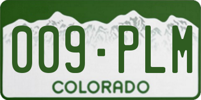 CO license plate 009PLM