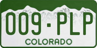 CO license plate 009PLP