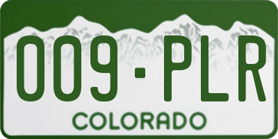 CO license plate 009PLR