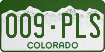 CO license plate 009PLS