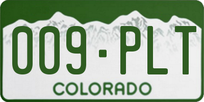 CO license plate 009PLT