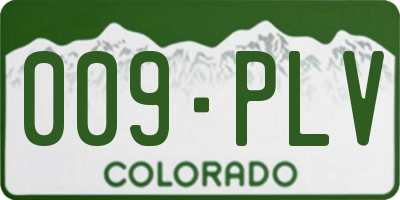 CO license plate 009PLV