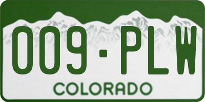 CO license plate 009PLW