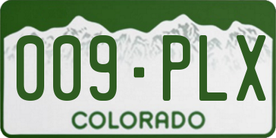 CO license plate 009PLX