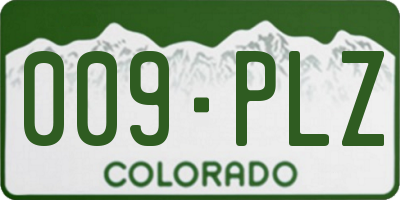 CO license plate 009PLZ