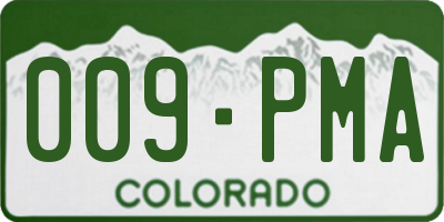 CO license plate 009PMA