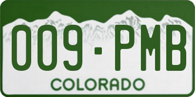 CO license plate 009PMB