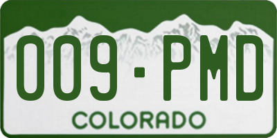 CO license plate 009PMD