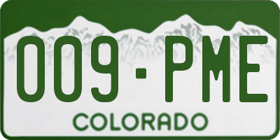 CO license plate 009PME