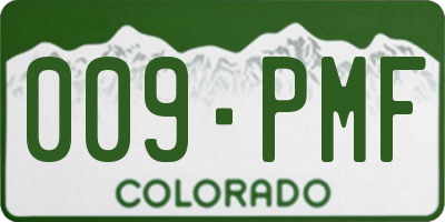 CO license plate 009PMF