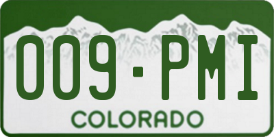 CO license plate 009PMI