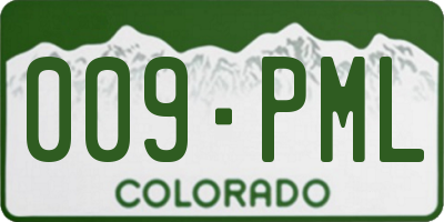 CO license plate 009PML