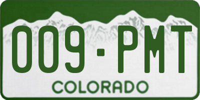 CO license plate 009PMT