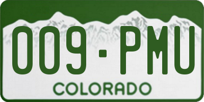 CO license plate 009PMU