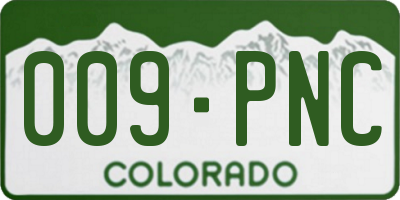 CO license plate 009PNC
