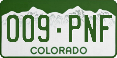 CO license plate 009PNF