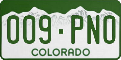 CO license plate 009PNO