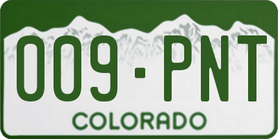 CO license plate 009PNT