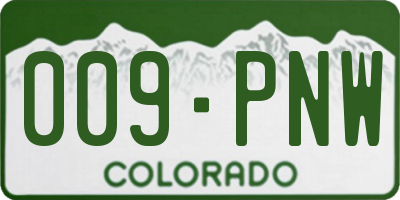 CO license plate 009PNW