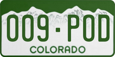 CO license plate 009POD