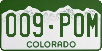 CO license plate 009POM
