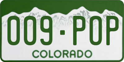 CO license plate 009POP