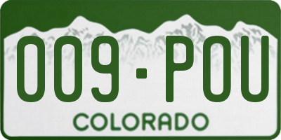 CO license plate 009POU