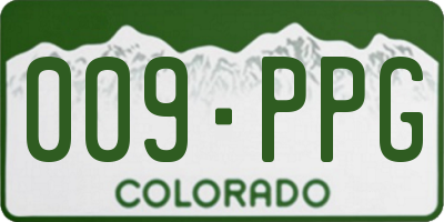 CO license plate 009PPG