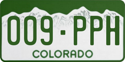 CO license plate 009PPH