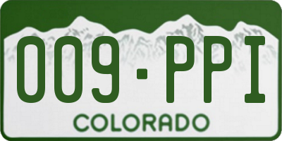 CO license plate 009PPI