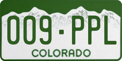 CO license plate 009PPL