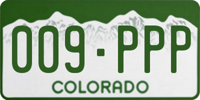CO license plate 009PPP