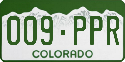 CO license plate 009PPR