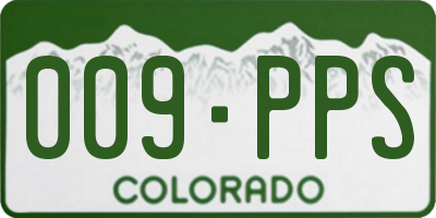 CO license plate 009PPS